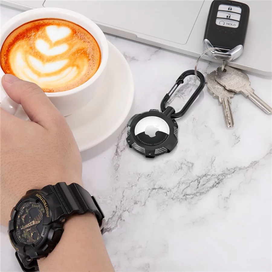 Etui Tech-Protect TPUCarbon na Apple AirTag - czarne