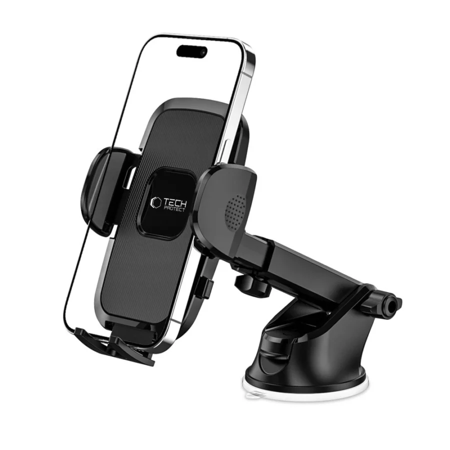 Uchwyt Tech-Protect V3 na telefon do samochodu na szybę przednią / kokpit - czarny