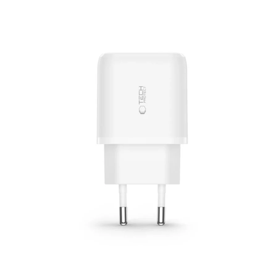 Ładowarka Tech-Protect C20W sieciowa USB-C PD 20W / USB-A QC 3.0 - biała