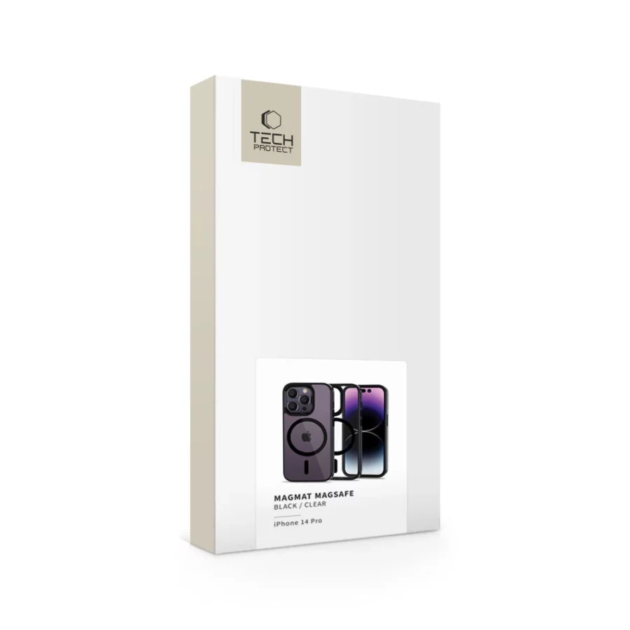 Etui Tech-Protect MagMat MagSafe na iPhone 14 Pro - przezroczysto-czarny