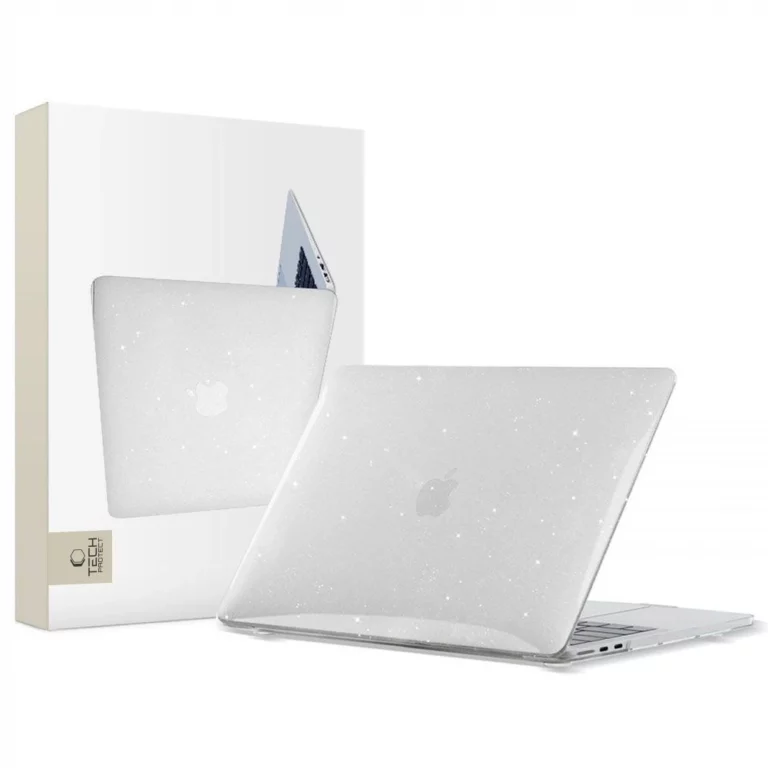 Etui Tech-Protect SmartShell na MacBook Air 13" M2 / M3 / 2022-2024 - przezroczysto-brokatowe