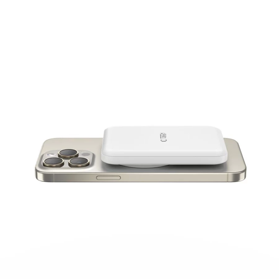 Powerbank Tech-Protect LifeMag PB10 z MagSafe 5000mAh 15W port USB-C - biały + kabel USB-C