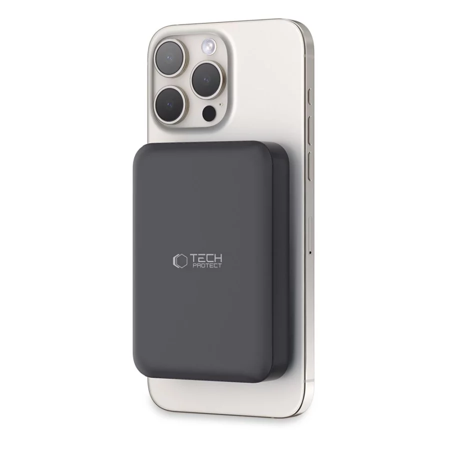 Powerbank Tech-Protect LifeMag PB11 z MagSafe 10000mAh 15W port USB-C - czarny + kabel USB-C