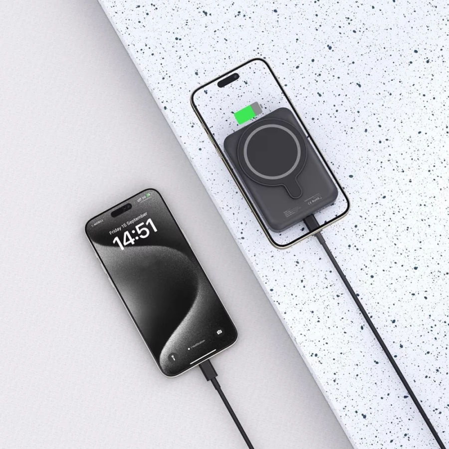Powerbank Tech-Protect LifeMag PB11 z MagSafe 10000mAh 15W port USB-C - czarny + kabel USB-C