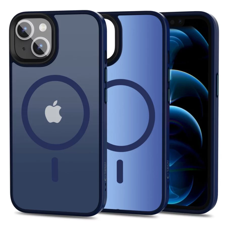 Etui Tech-Protect MagMat MagSafe na iPhone 13 - granatowy mat