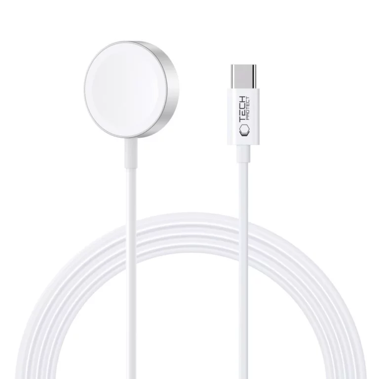 Ładowarka Tech-Protect UltraBoost indukcyjna magnetyczna ze złączem USB-C do Apple Watch 1.2m - biała
