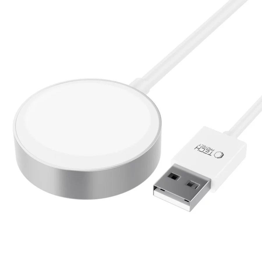 Ładowarka Tech-Protect UltraBoost indukcyjna magnetyczna ze złączem USB-A do Apple Watch 1.2m - biała