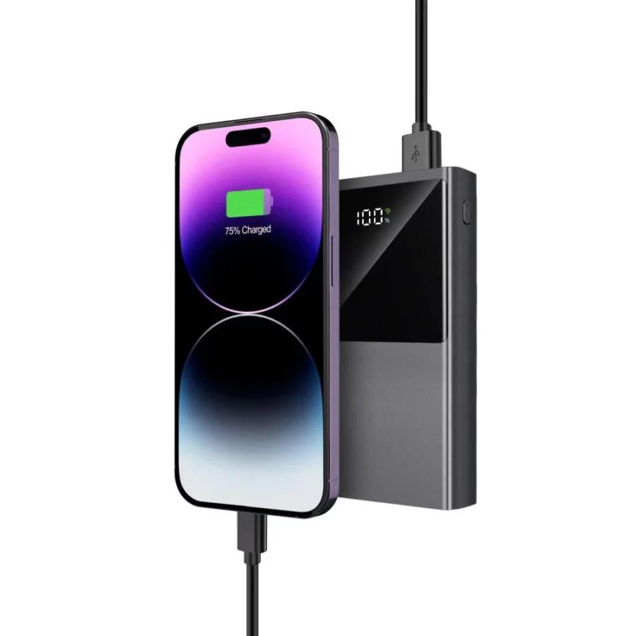 Powerbank Tech-Protect PB13 20000mAh 22.5W 2x USB-A / USB-C / Lightning z kablem USB-C / USB-A - szary