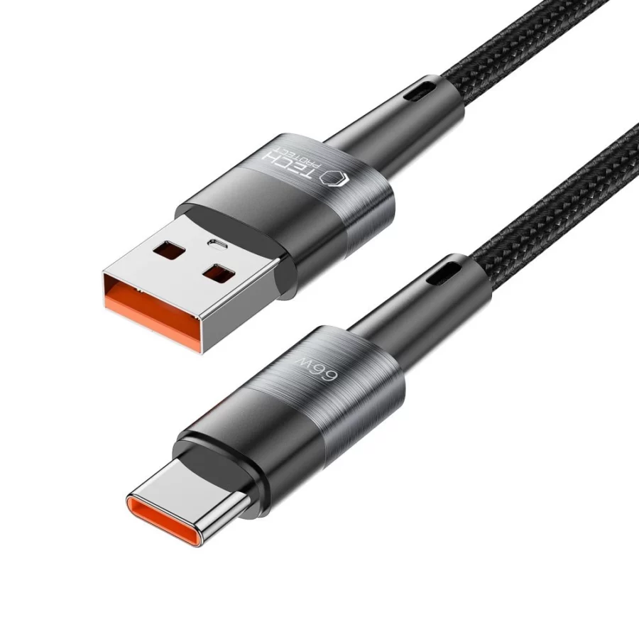 Kabel Tech-Protect UltraBoost USB-C / USB-A 66W 6A 0.25m - szary