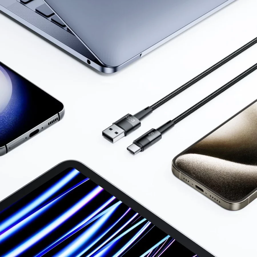 Kabel Tech-Protect UltraBoost USB-C / USB-A 66W 6A 0.25m - szary