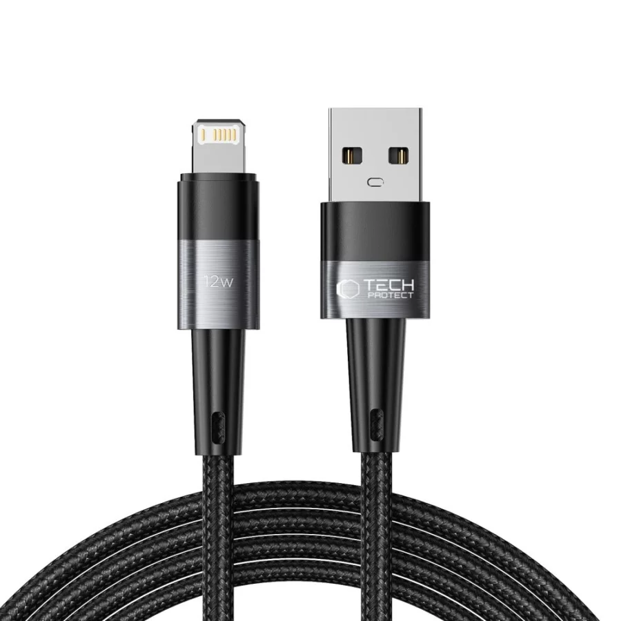 Kabel Tech-Protect UltraBoost USB-A / Lightning 12W 2.4A 2m - szary