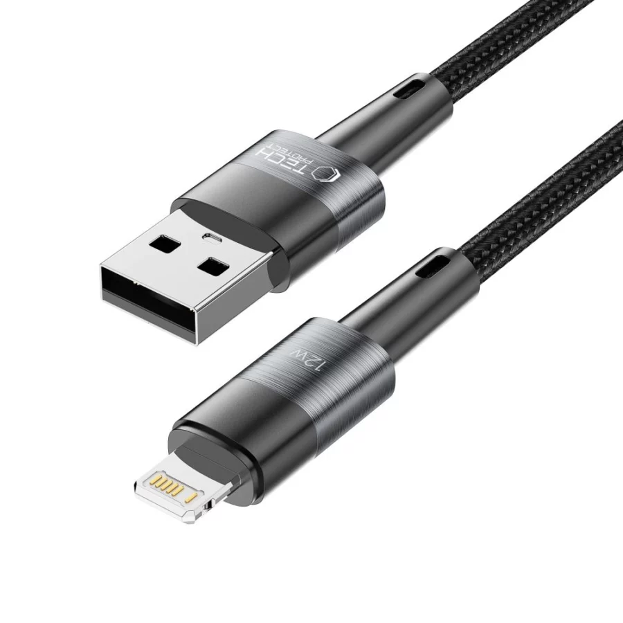 Kabel Tech-Protect UltraBoost USB-A / Lightning 12W 2.4A 2m - szary