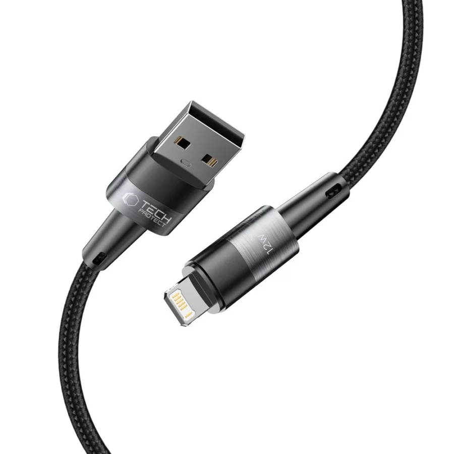 Kabel Tech-Protect UltraBoost USB-A / Lightning 12W 2.4A 2m - szary