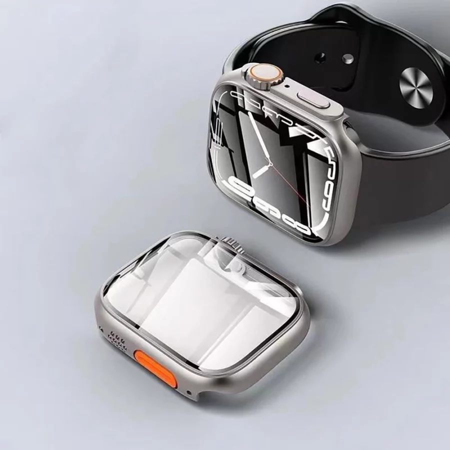 Etui Tech-Protect Defense360 na Apple Watch 44mm - czarno-pomarańczowe