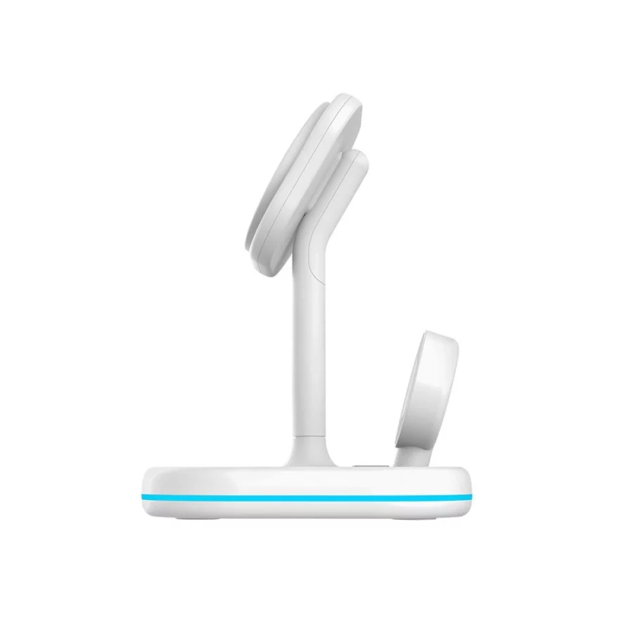 Ładowarka Tech-Protect QI15W-A27 indukcyjna 3w1 ze stojakiem z MagSafe na smartfon / Apple Watch / AirPods - biała
