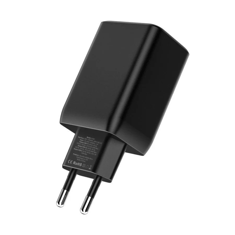 Ładowarka Tech-Protect C65W sieciowa 2x USB-C PD 65W / USB-A QC 3.0 - biała
