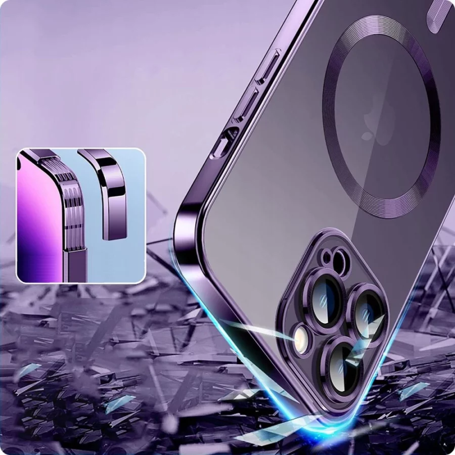 Etui Tech-Protect MagShine Line MagSafe na iPhone 11 - różowe