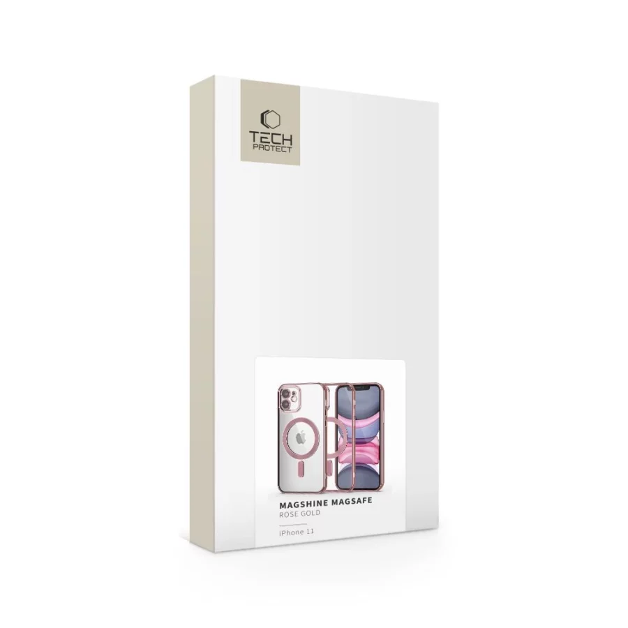 Etui Tech-Protect MagShine Line MagSafe na iPhone 11 - różowe