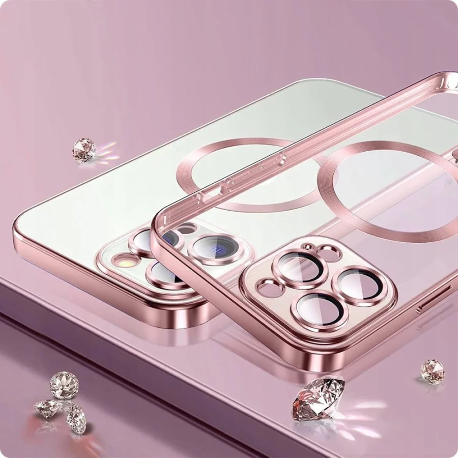 Etui Tech-Protect MagShine Line MagSafe na iPhone 12 - czarne