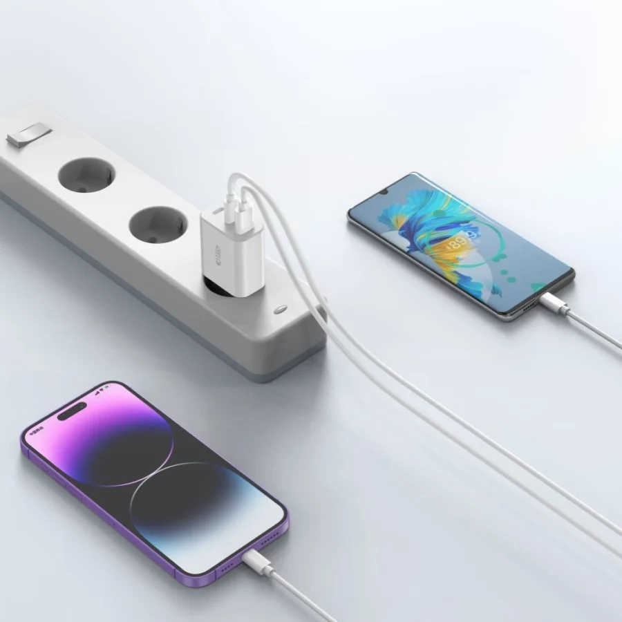 Ładowarka Tech-Protect NC30W sieciowa 2x USB-C PD 30W / USB-A QC 3.0 - biała