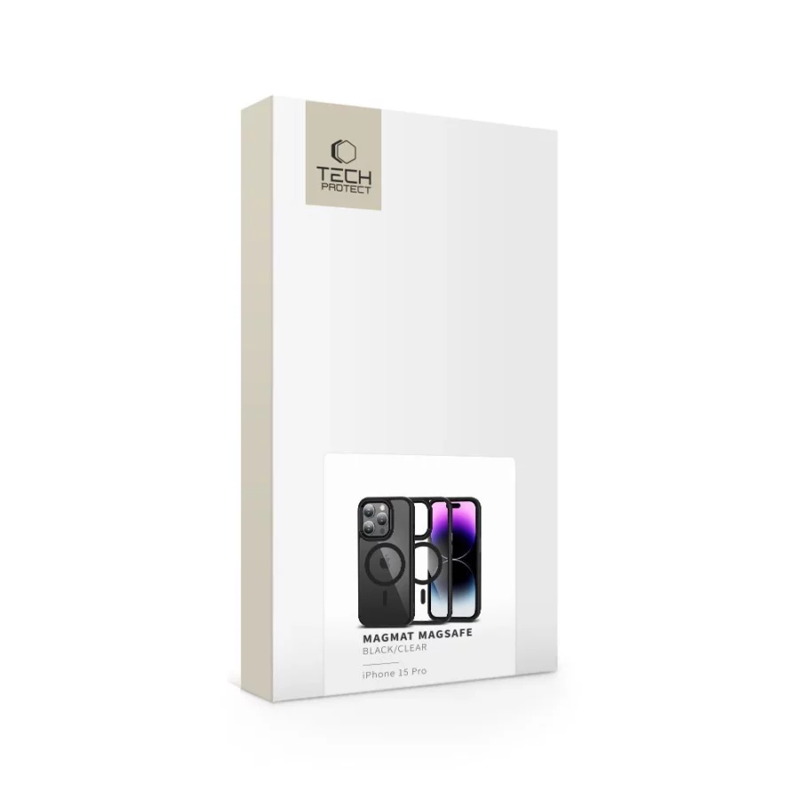 Etui Tech-Protect MagMat MagSafe na iPhone 15 Pro - przezroczysto-czarny