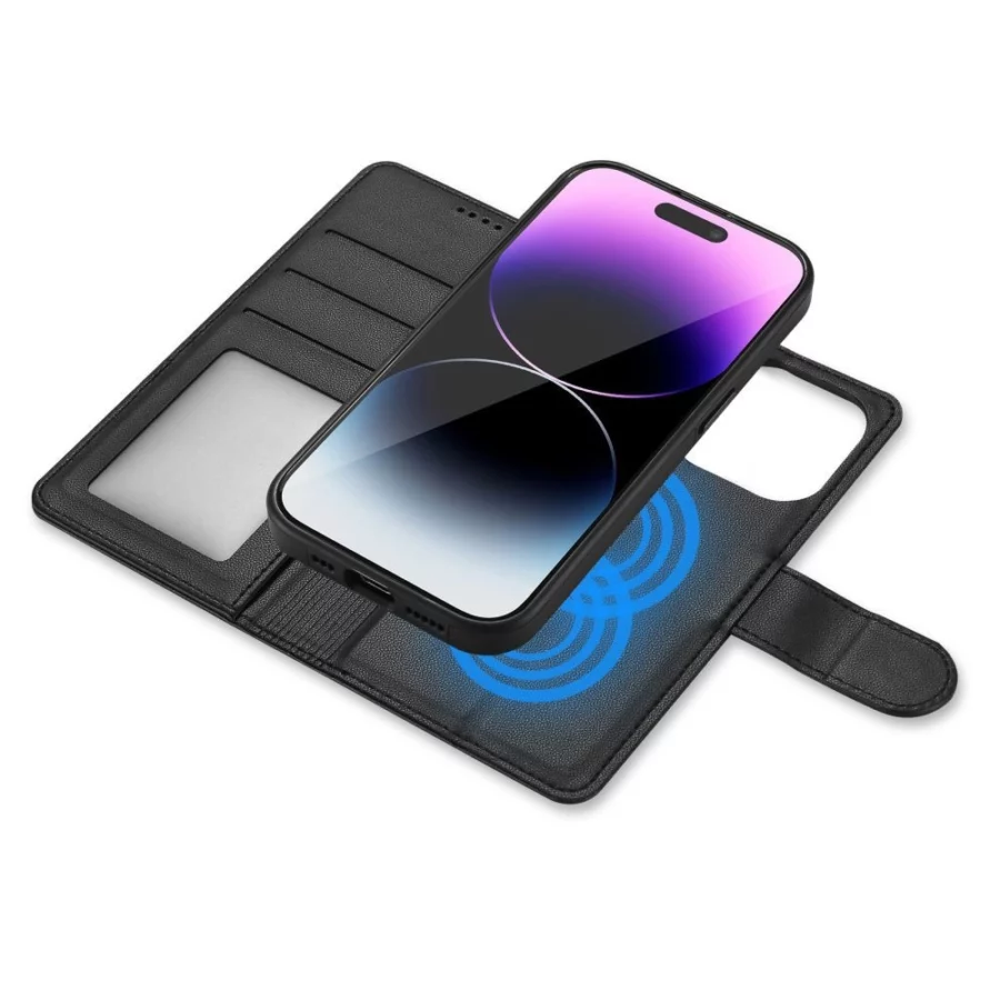 Etui Tech-Protect Wallet MagSafe na iPhone 15 - czarne