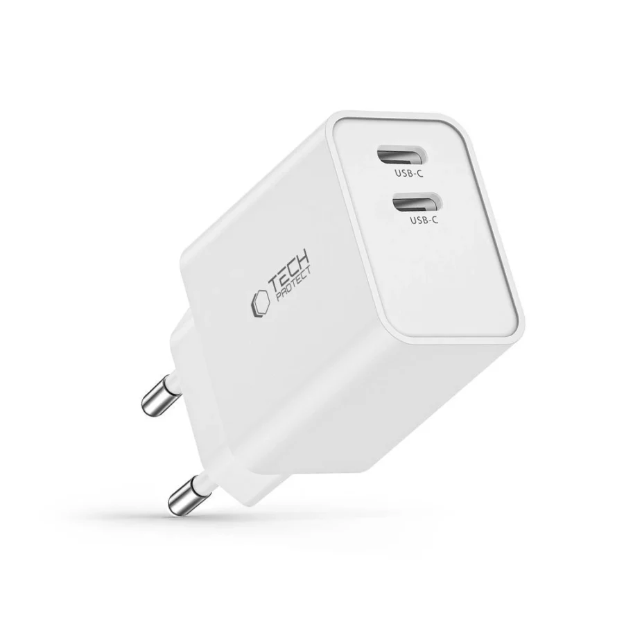 Ładowarka Tech-Protect C35W sieciowa 2x USB-C PD 35W - biała