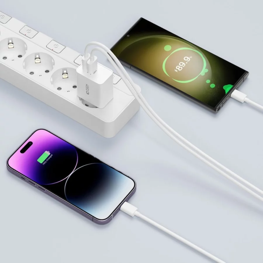 Ładowarka Tech-Protect C35W sieciowa 2x USB-C PD 35W - biała
