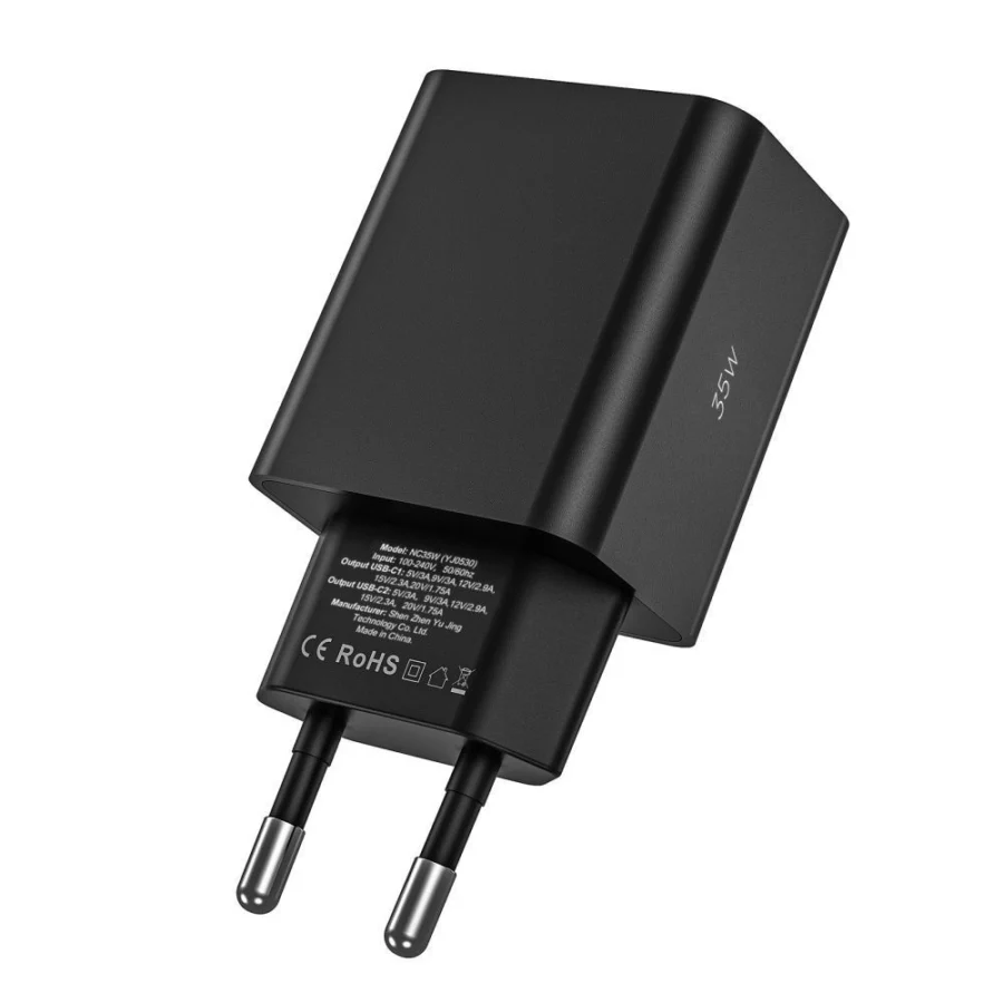 Ładowarka Tech-Protect C35W sieciowa 2x USB-C PD 35W z kablem USB-C / USB-C - biała