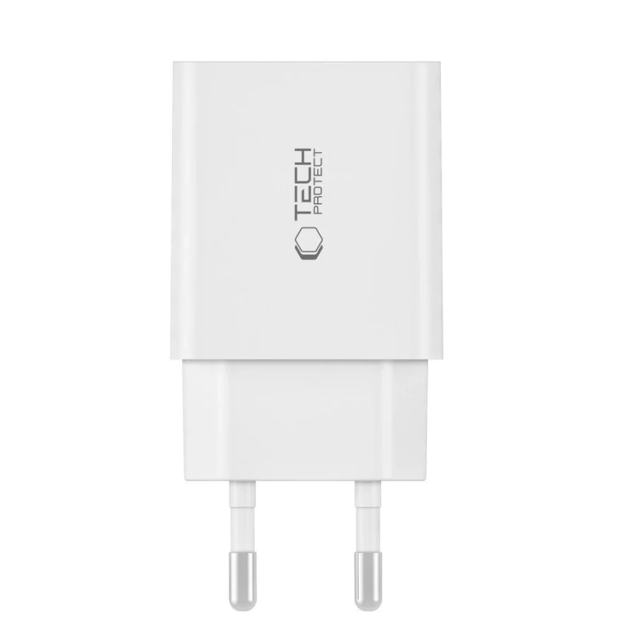 Ładowarka Tech-Protect C35W sieciowa 2x USB-C PD 35W z kablem USB-C / Lightning - biała