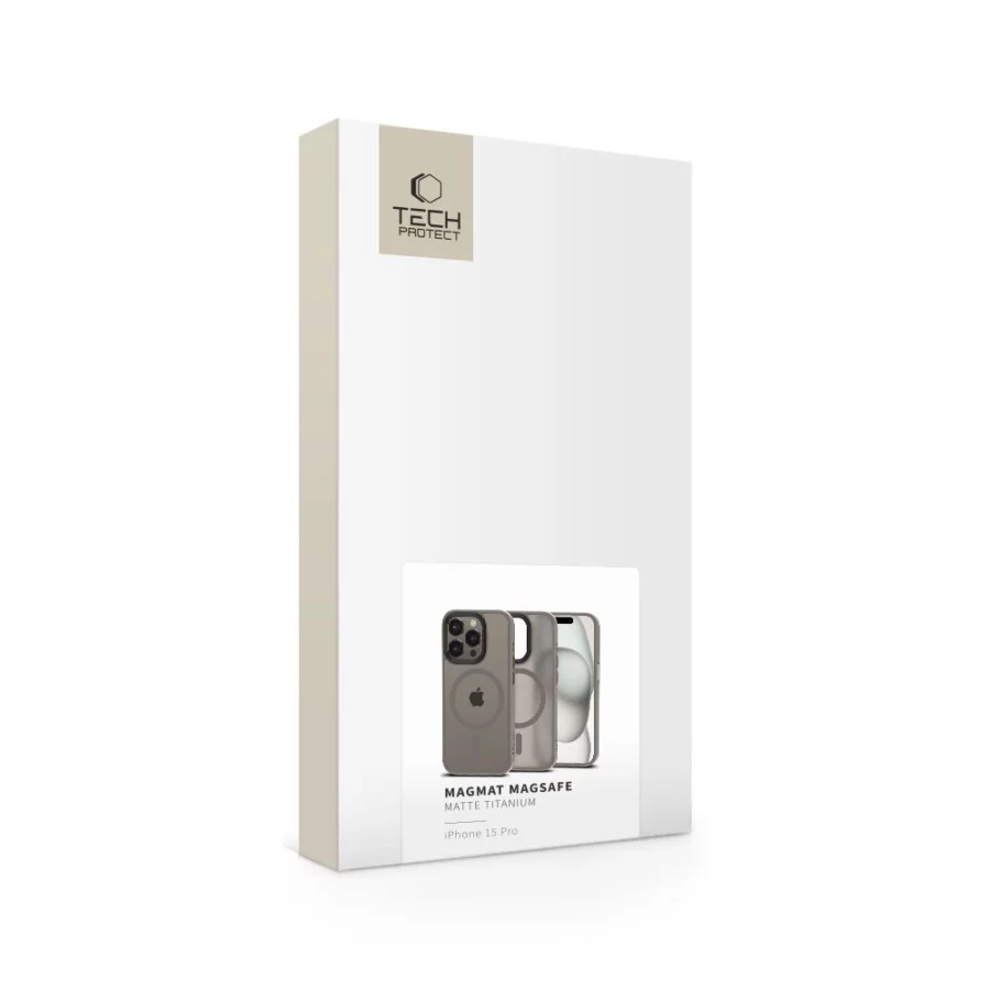 Etui Tech-Protect MagMat MagSafe na iPhone 15 Pro - tytanowy mat