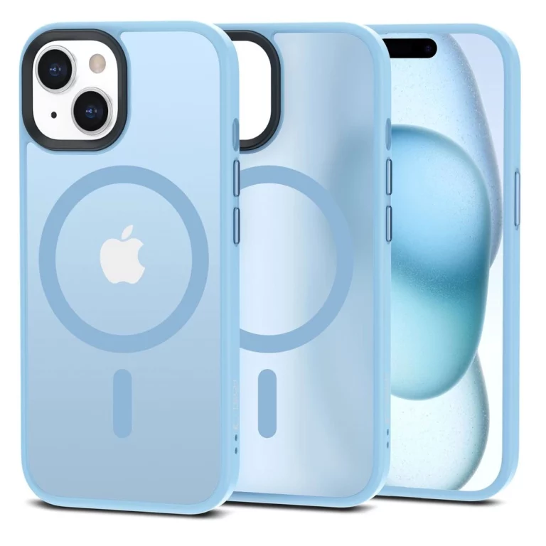 Etui Tech-Protect MagMat MagSafe na iPhone 15 - niebieskie matowe