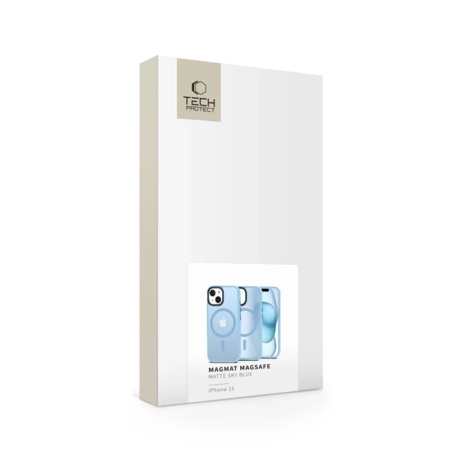 Etui Tech-Protect MagMat MagSafe na iPhone 15 - niebieskie matowe