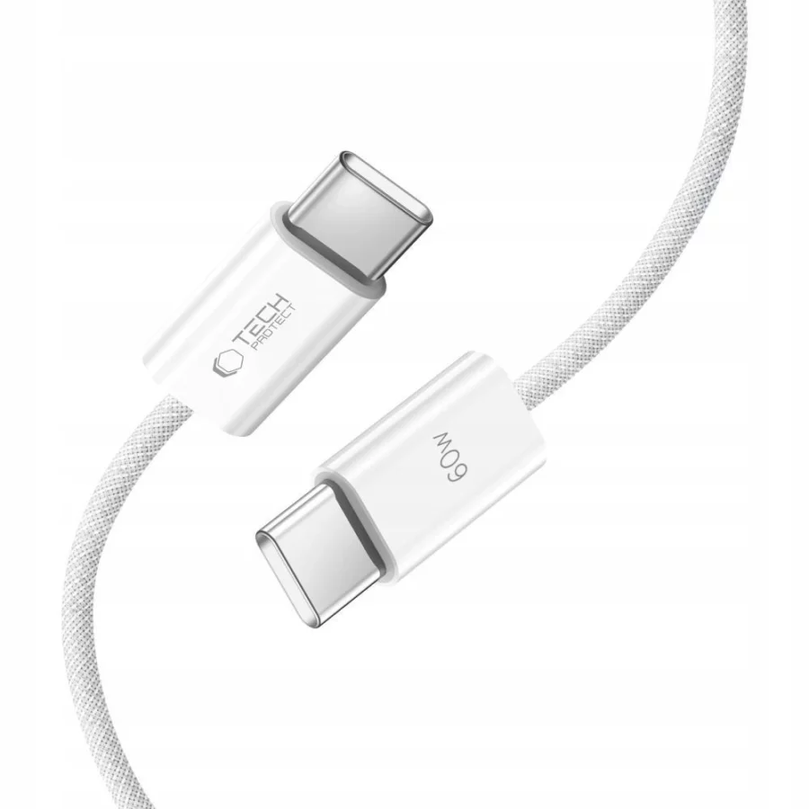 Kabel Tech-Protect UltraBoost Classic USB-C / USB-C PD 60W 3A 1m - biały
