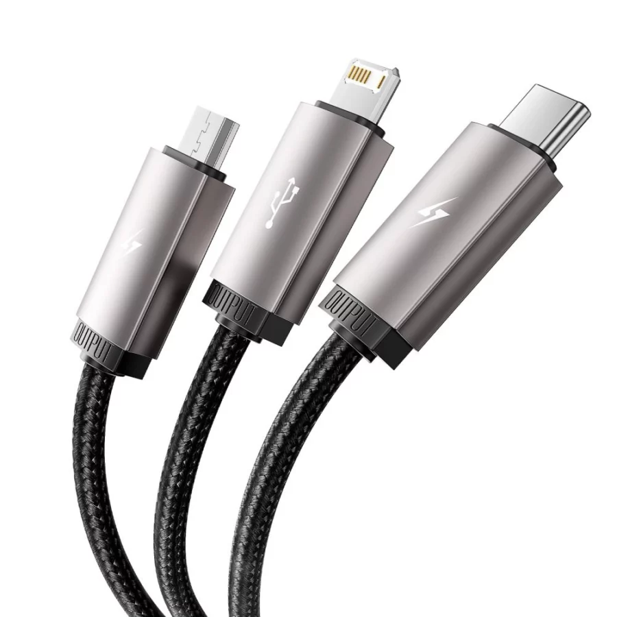 Kabel Tech-Protect UltraBoost 3w1 USB-A - Lightning / USB-C / micro USB 3.5A 1m - szary