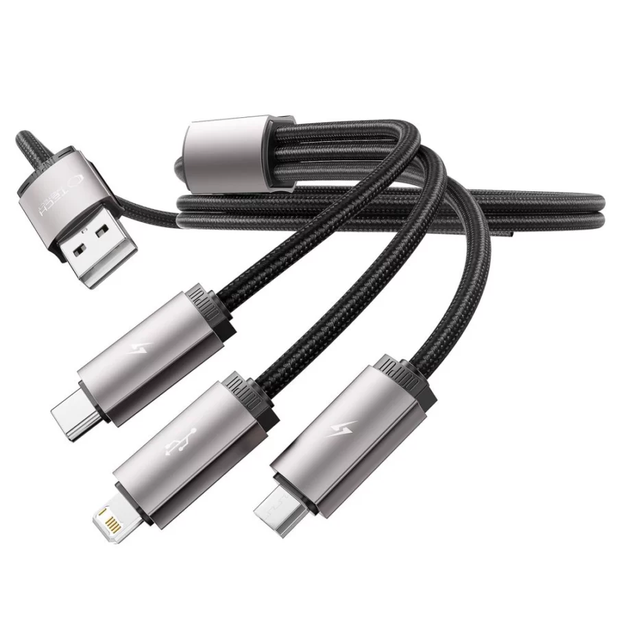 Kabel Tech-Protect UltraBoost 3w1 USB-A - Lightning / USB-C / micro USB 3.5A 1m - szary