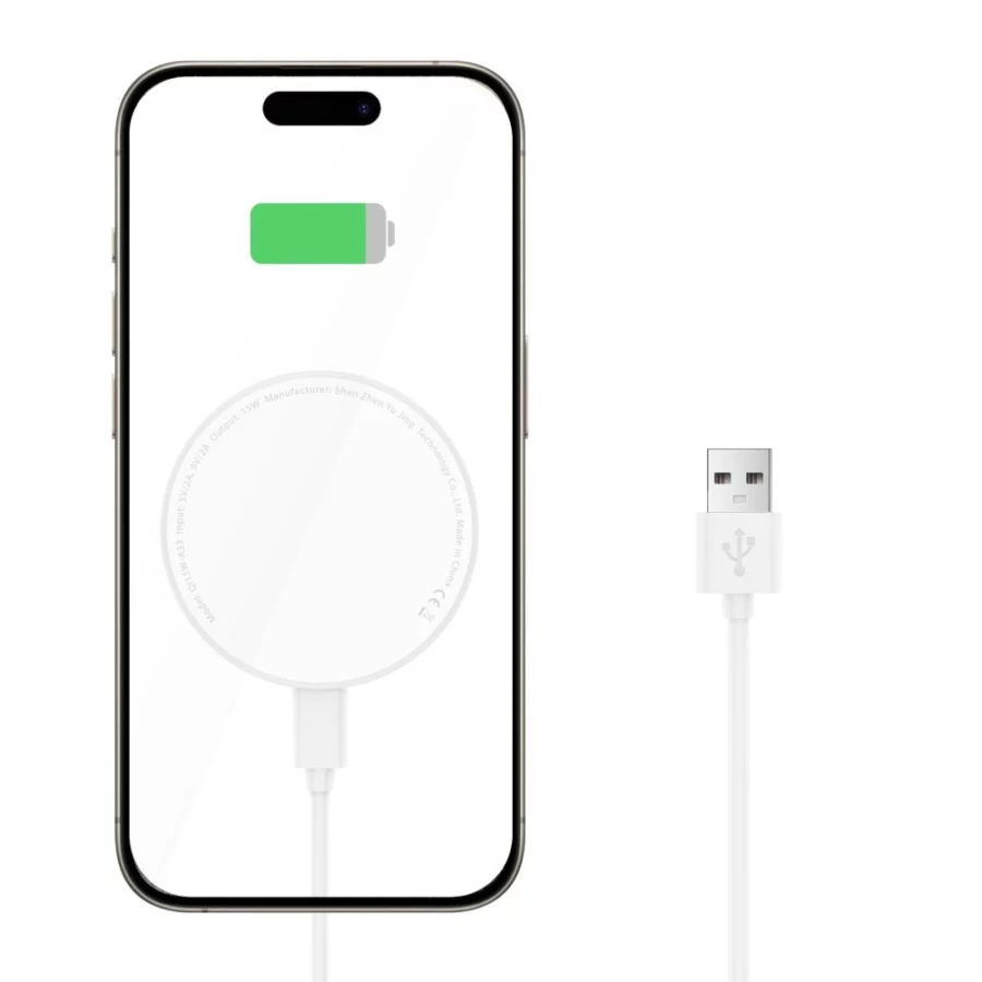 Ładowarka Tech-Protect QI15W-A33 indukcyjna z MagSafe i podstawką z kablem USB-A / USB-C - biała