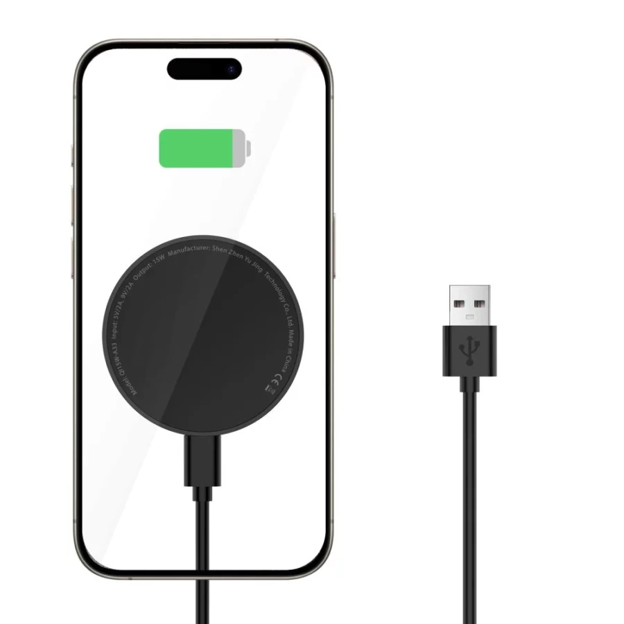 Ładowarka Tech-Protect QI15W-A33 indukcyjna z MagSafe i podstawką z kablem USB-A / USB-C - czarna