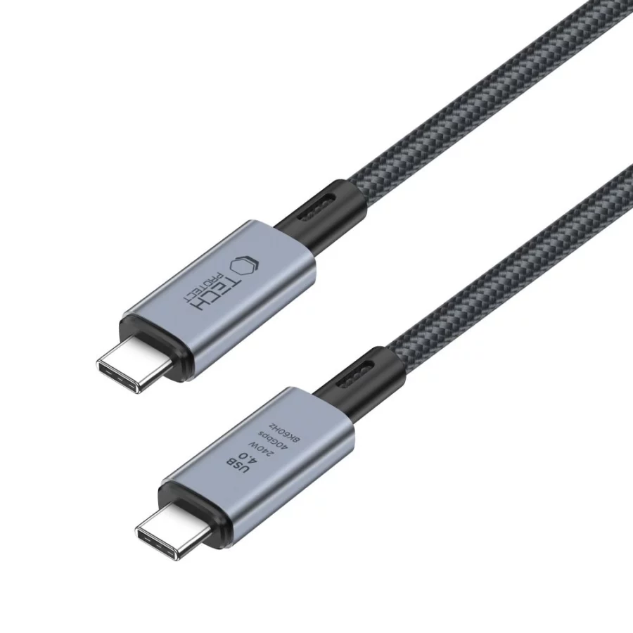 Kabel Tech-Protect UltraBoost Max USB-C 4.0 / USB-C 4.0 PD 240W 8K 40Gbps 1m - szary