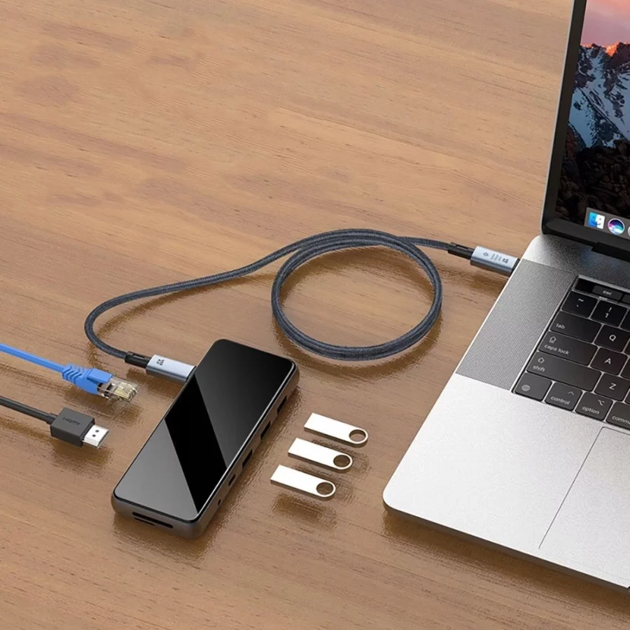 Kabel Tech-Protect UltraBoost Max USB-C 4.0 / USB-C 4.0 PD 240W 8K 40Gbps 1m - szary
