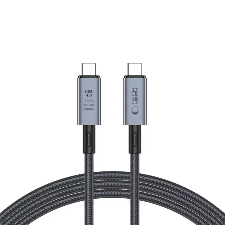 Kabel Tech-Protect UltraBoost Max USB-C 4.0 / USB-C 4.0 PD 240W 8K 40Gbps 2m - szary