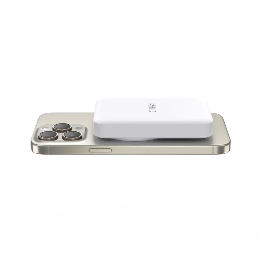 Powerbank Tech-Protect LifeMag PB11 z MagSafe 10000mAh 15W port USB-C - biały + kabel USB-C