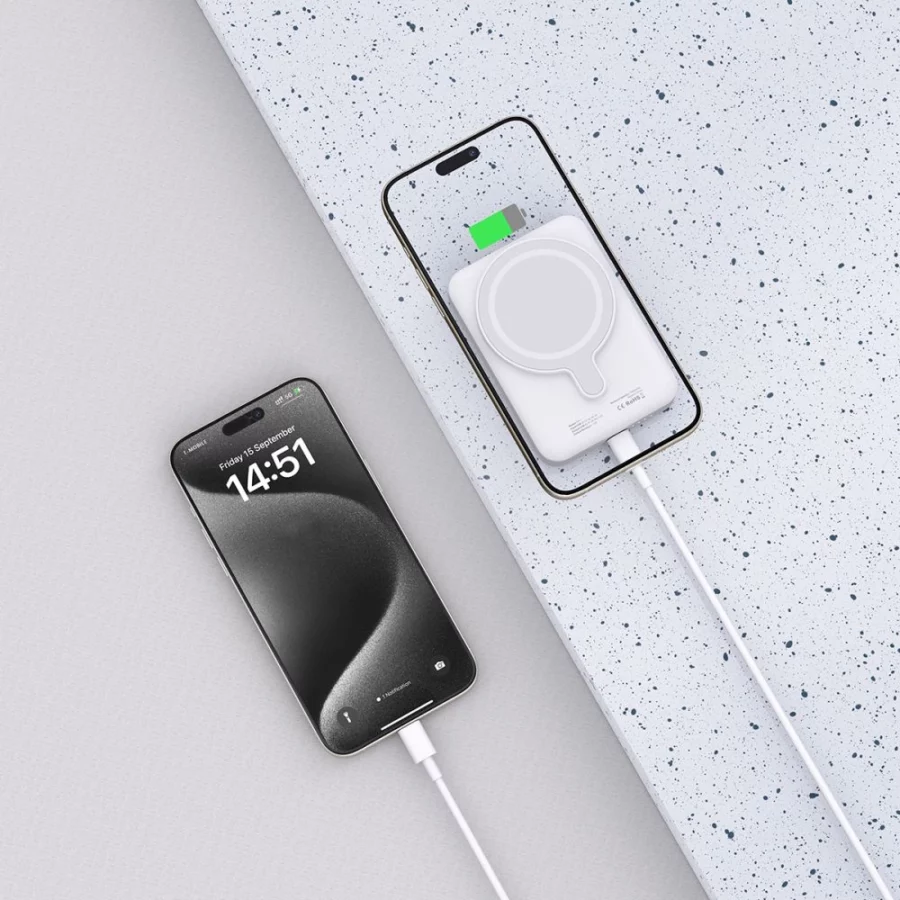 Powerbank Tech-Protect LifeMag PB11 z MagSafe 10000mAh 15W port USB-C - biały + kabel USB-C