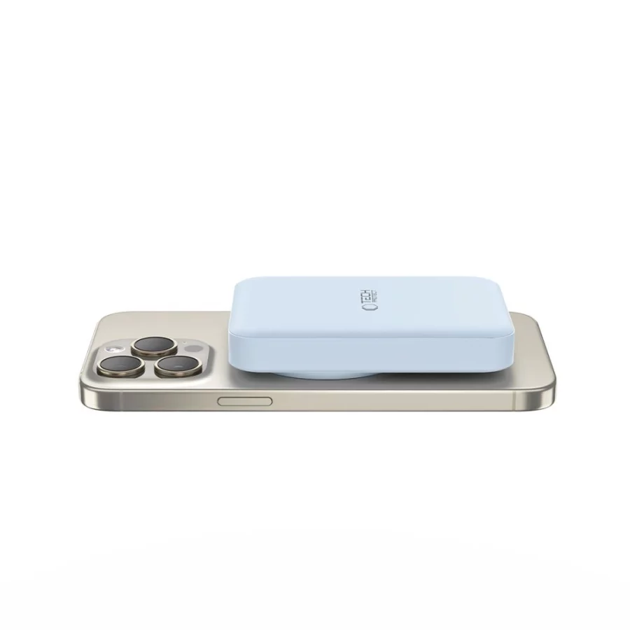 Powerbank Tech-Protect LifeMag PB11 z MagSafe 10000mAh 15W port USB-C - niebieski + kabel USB-C