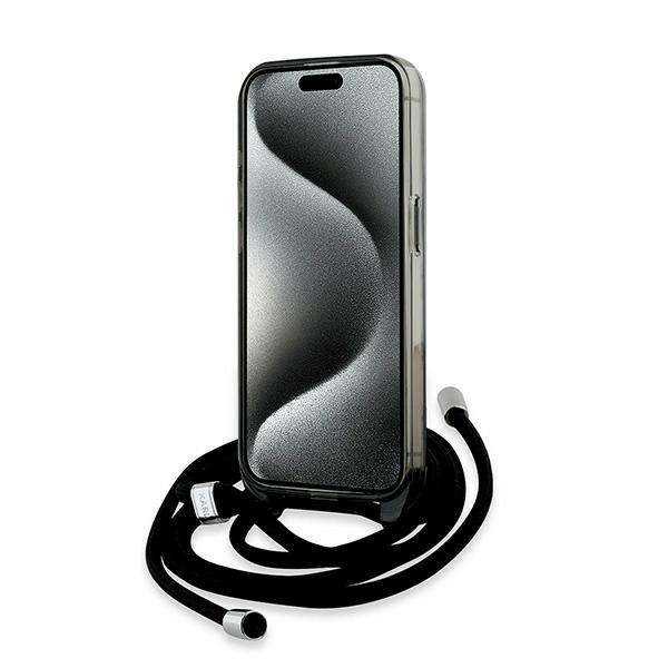 Etui Karl Lagerfeld IML Crossbody Monogram Karl & Choupette Head MagSafe na iPhone 15 Pro Max - czarne