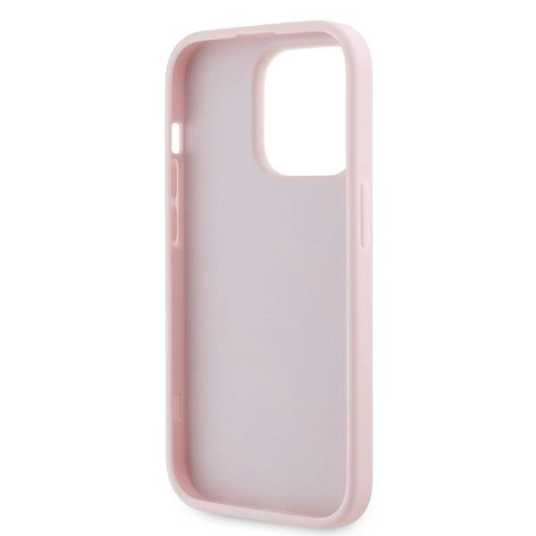 Etui Karl Lagerfeld Diagonal Quilted Script na iPhone 14 Pro - różowe