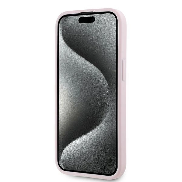 Etui Karl Lagerfeld Diagonal Quilted Script na iPhone 14 / 15 / 13 - różowe