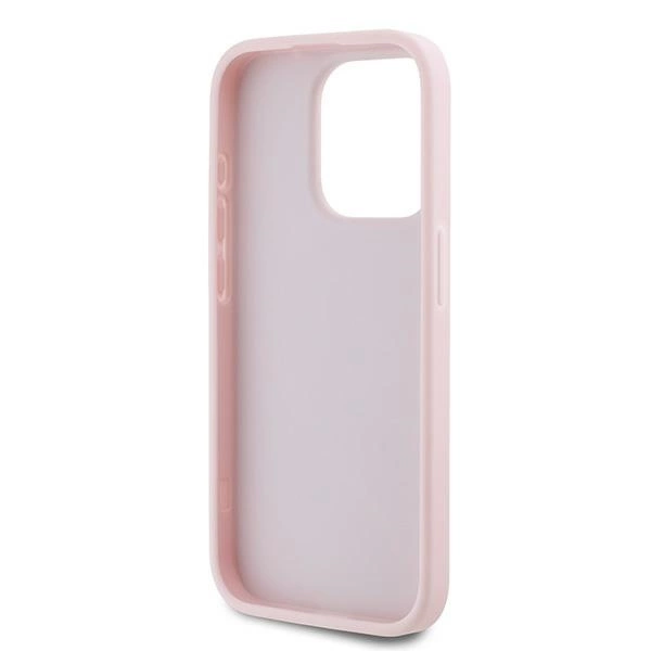 Etui Karl Lagerfeld Diagonal Quilted Script na iPhone 15 Pro - różowe