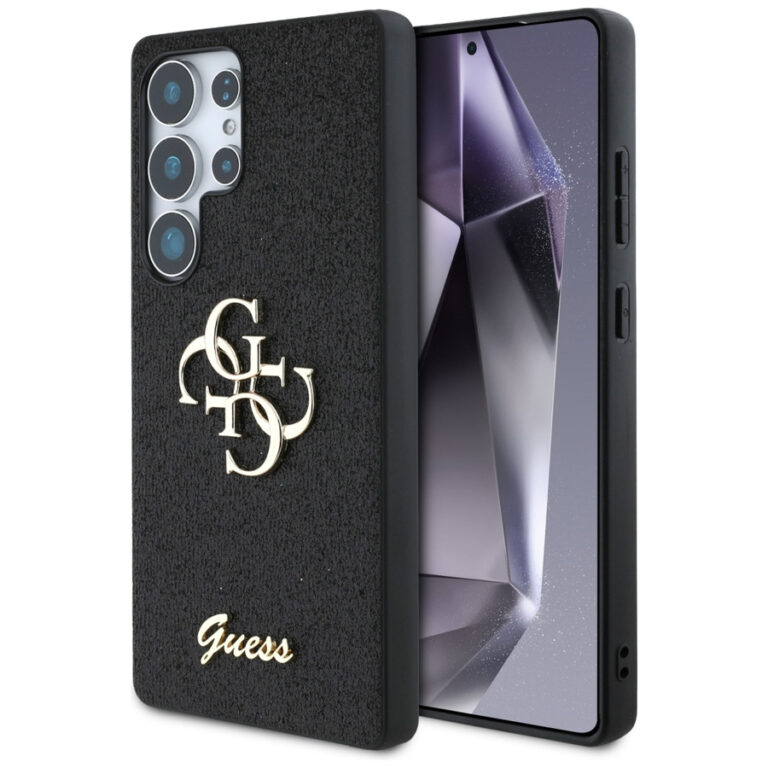 Etui Guess Fixed Glitter Big 4G Metal    Logo do Samsung Galaxy S25 Ultra czarny