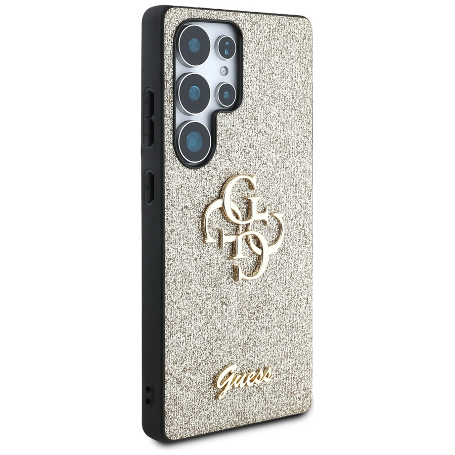 Etui Guess Fixed Glitter Big 4G Metal    Logo do Samsung Galaxy S25 Ultra złoty